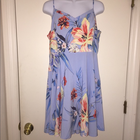 Floral blue swing dress - Picture 3 of 5